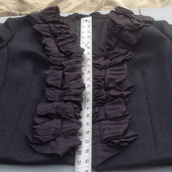 J Crew Charcoal Silk Ruffled Blazer - Picture 7 of 8